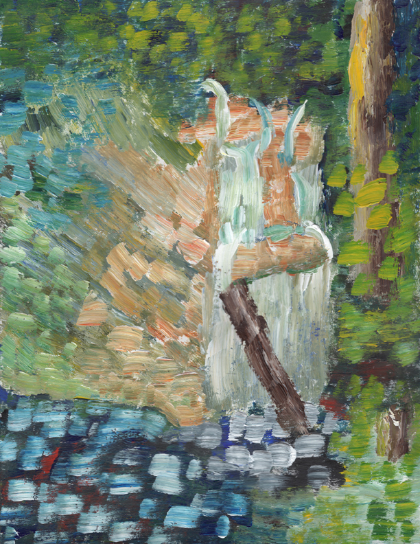Acrylic on Cardstock 8.5 x 11in For Sale